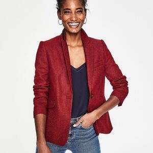 Boden Rich Red Wool Tweed Blazer 16